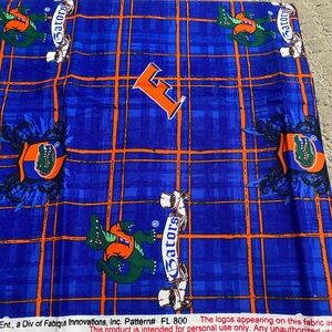 University of Florida Gators Blue & Orange Plaid Fabric 1 yard